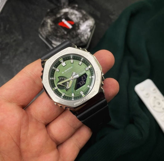 Shock GBM-2100A Green Dial Black Silicon Strap Generic watch