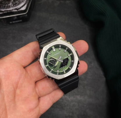 Shock GBM-2100A Green Dial Black Silicon Strap Generic watch