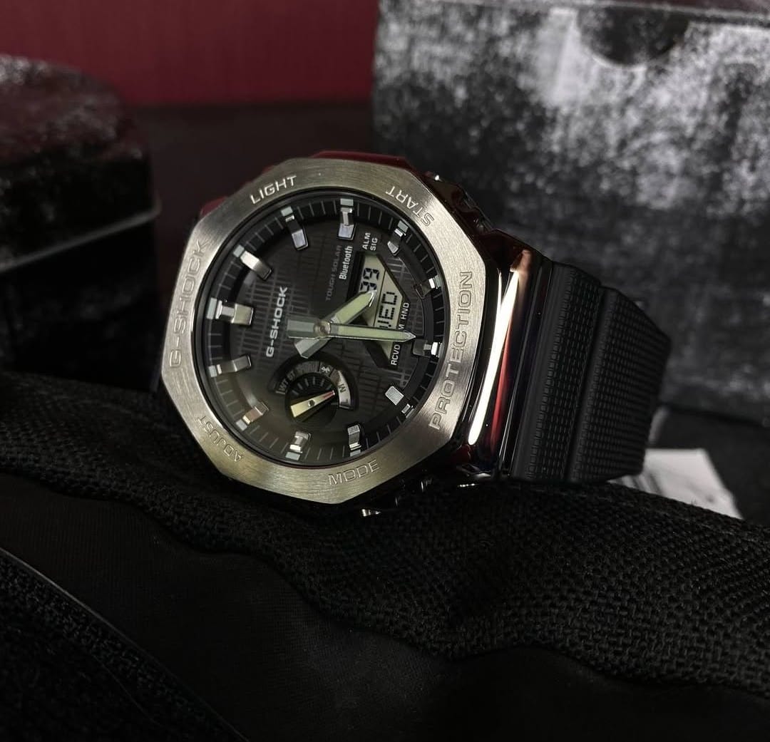 G-Shock GBM-2100 Black Dial Silver Frame Black Silicon Strap Generic Watch