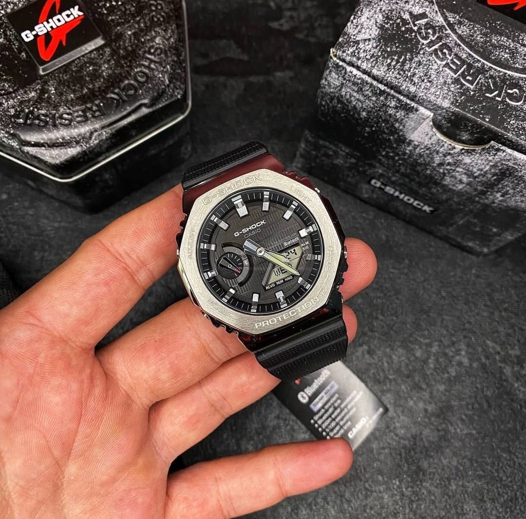 G-Shock GBM-2100 Black Dial Silver Frame Black Silicon Strap Generic Watch