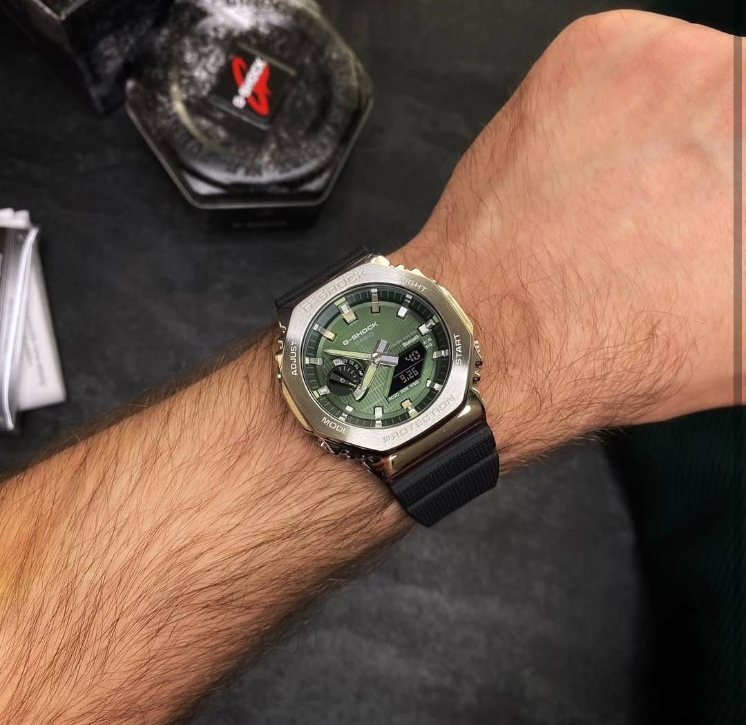 Shock GBM-2100A Green Dial Black Silicon Strap Generic watch