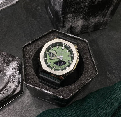 Shock GBM-2100A Green Dial Black Silicon Strap Generic watch