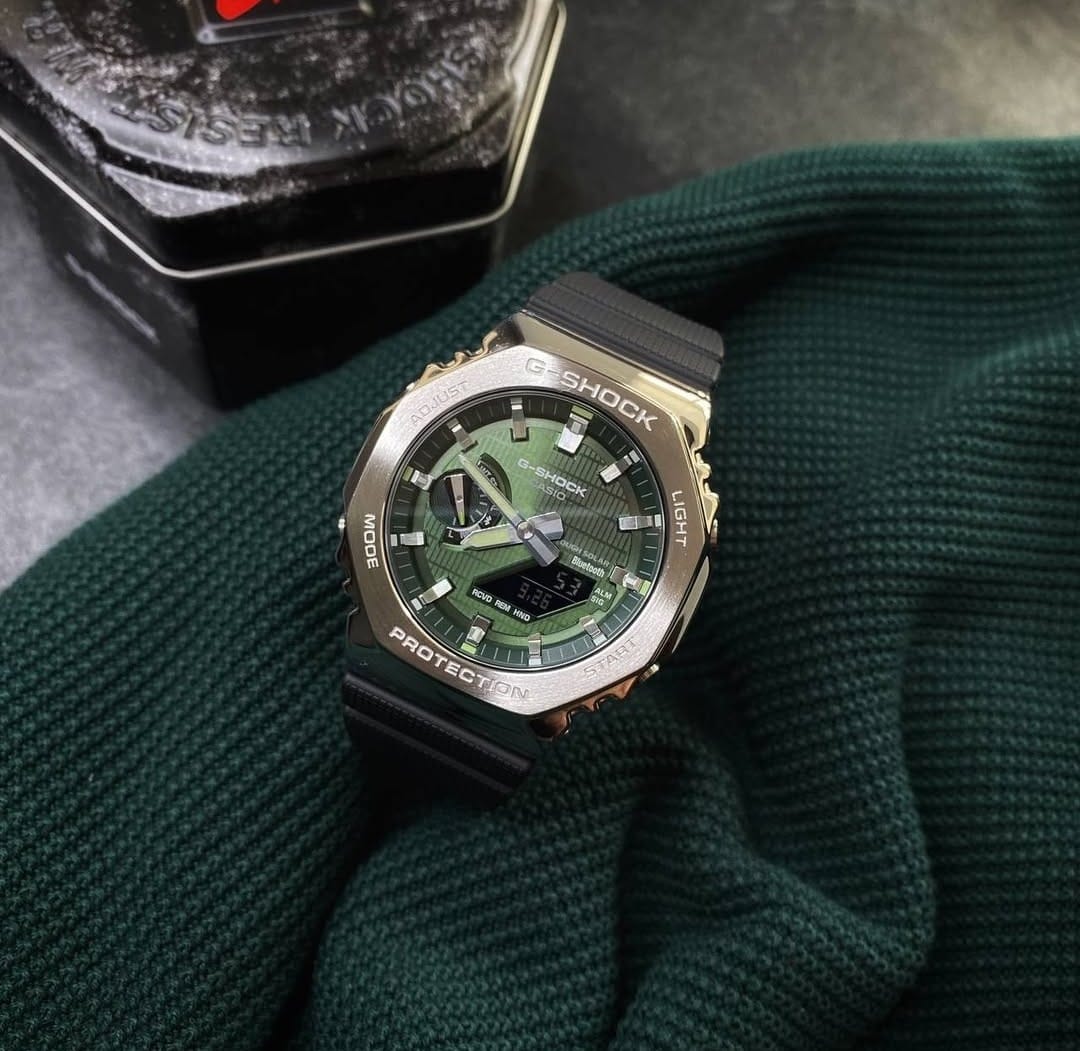 Shock GBM-2100A Green Dial Black Silicon Strap Generic watch