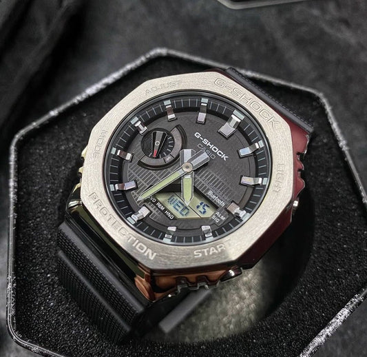 G-Shock GBM-2100 Black Dial Silver Frame Black Silicon Strap Generic Watch